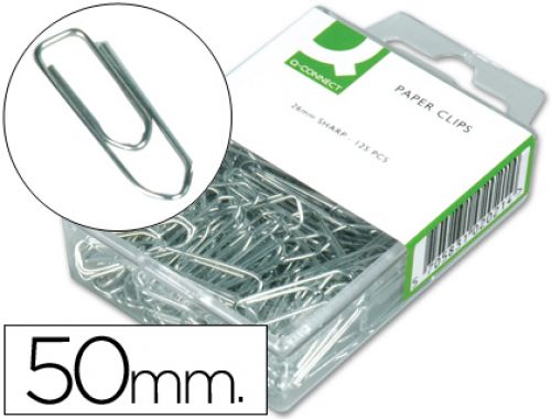 Clips niquelados q-connect plano em bico - n. 3, 50 mm caixa de 100 unidades , Q-connect , 15725 , 5705831016774